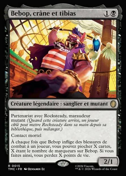Bebop, crâne et tibias, carte Magic TMC 15 — extension Teenage Mutant Ninja Turtles Eternal