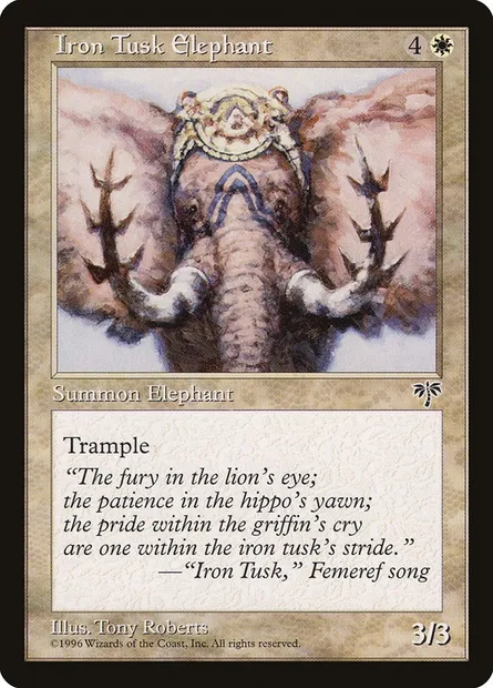 Iron Tusk Elephant, Magic card MIR 22 — Mirage set
