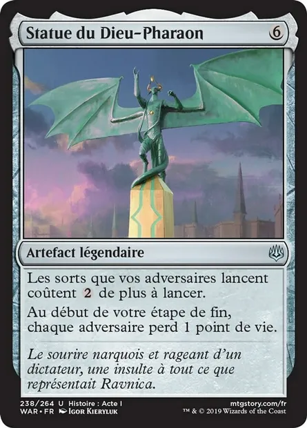 Statue du Dieu-Pharaon, carte Magic WAR 238 — extension La guerre des Planeswalkers