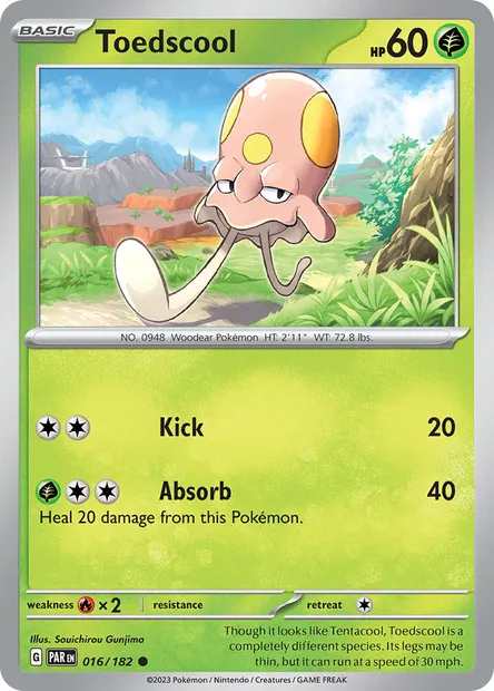 Toedscool, Pokémon card PAR 016 — Paradox Rift set
