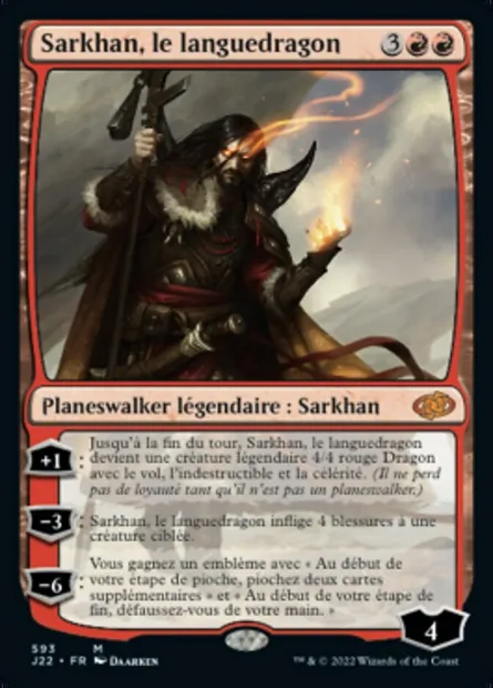 Sarkhan, le languedragon, carte Magic J22 593 — extension Jumpstart 2022