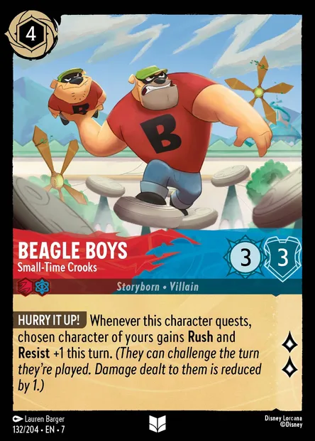 Beagle Boys - Small-Time Crooks, Disney Lorcana card CH7-132 — Archazia's Island set