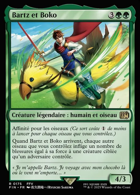 Bartz et Boko, carte Magic FIN 175 — extension Final Fantasy