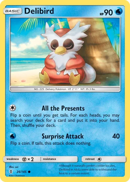 Delibird, Pokémon card GRI 26 — Guardians Rising set