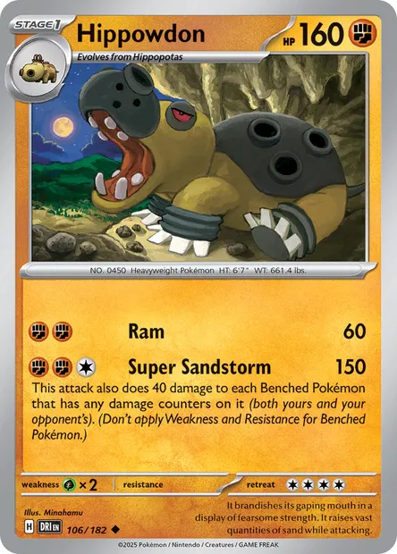 Hippowdon, Pokémon card DRI 106 — Destined Rivals set