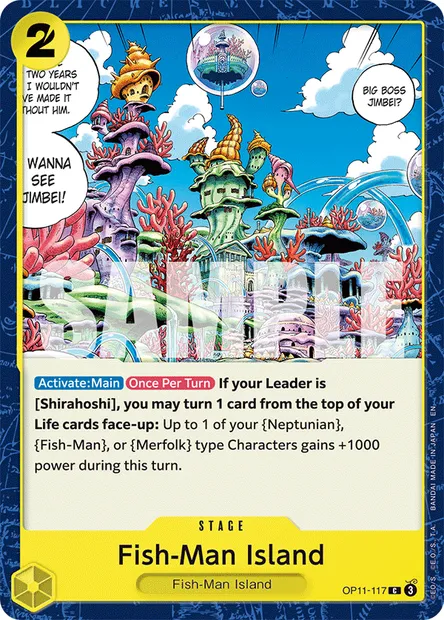 Fish-Man Island, One Piece card OP11-117 — A FIST OF DIVINE SPEED set