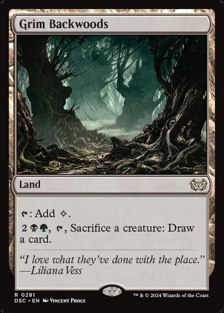 Grim Backwoods, Magic card DSC 281 — Duskmourn: House of Horror Commander set
