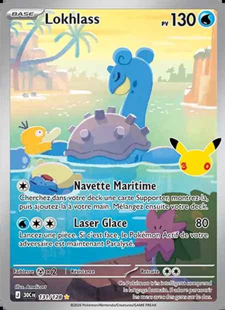 Lokhlass, carte Pokémon 30C 131 — extension 30ᵉ Anniversaire
