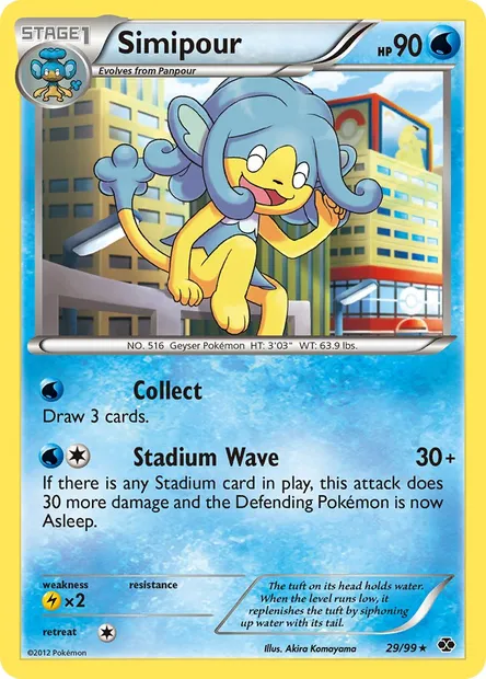 Simipour, Pokémon card NXD 29 — Next Destinies set