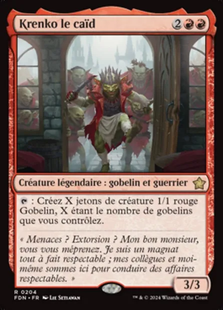 Krenko le caïd, carte Magic FDN 204 — extension Foundations