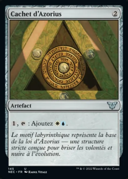 Cachet d'Azorius, carte Magic NEC 145 — extension Neon Dynasty Commander