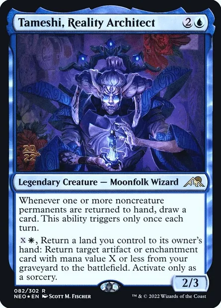 Tameshi, Reality Architect, Magic card PNEO 82s — Kamigawa: Neon Dynasty Promos set