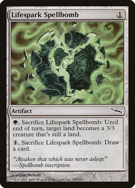 Lifespark Spellbomb, Magic card MRD 197 — Mirrodin set