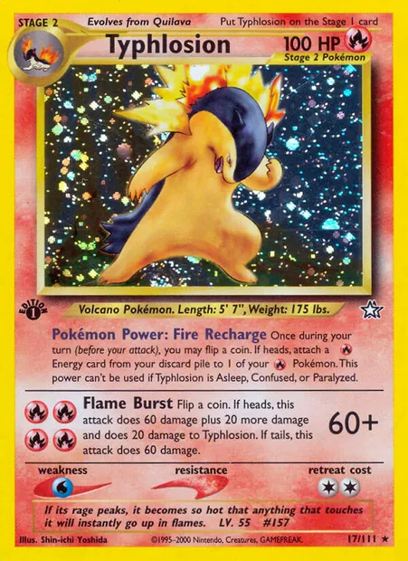 Typhlosion, Pokémon card NG 17 — Neo Genesis set