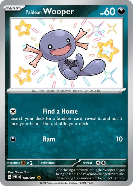 Paldean Wooper, Pokémon card PAF 180 — Paldean Fates set
