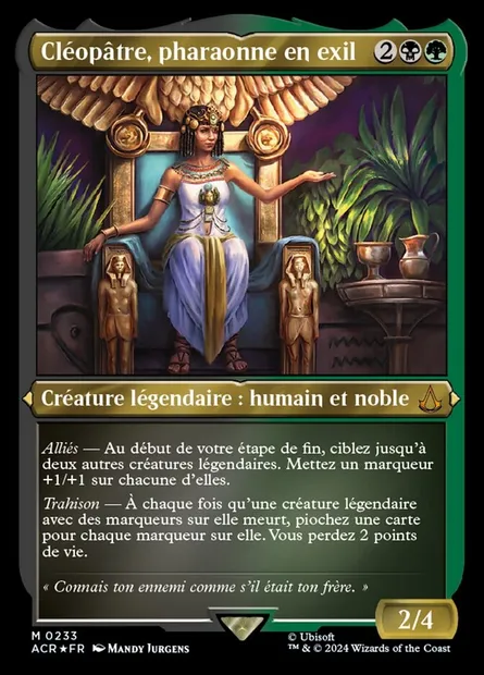 Cléopâtre, pharaonne en exil, carte Magic ACR 233 — extension Assassin's Creed