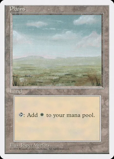 Plains, Magic card 4ED 366 — Fourth Edition set