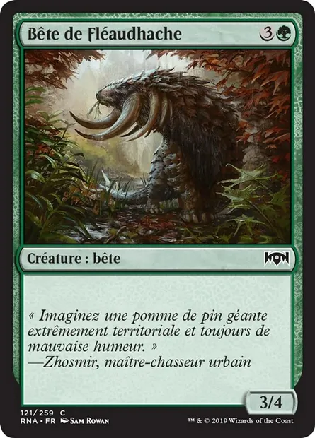 Bête de Fléaudhache, carte Magic RNA 121 — extension L'allégeance de Ravnica