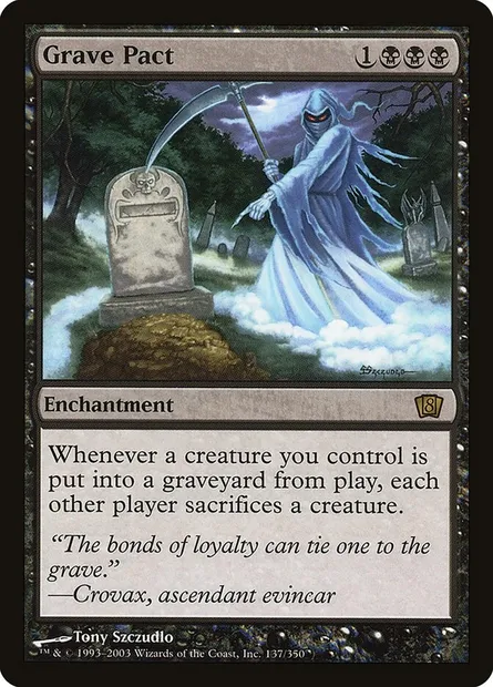 Pacte de la tombe, carte Magic 8ED 137★ — extension Huitième Edition