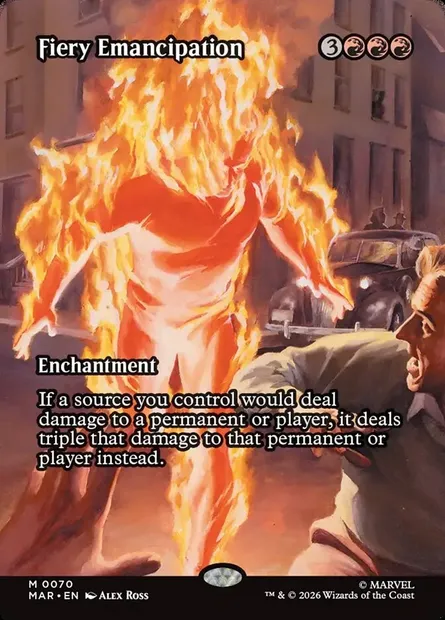 Fiery Emancipation, Magic card MAR 70 — Marvel Universe set