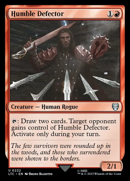 Humble Defector, Magic card LTC 222 — Tales of Middle-earth Commander set