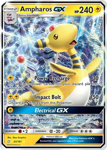 Ampharos GX, Pokémon card TEU 43 — Team Up set