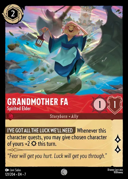 Grandmother Fa - Spirited Elder, Disney Lorcana card CH7-121 — Archazia's Island set