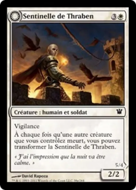 Sentinelle de Thraben // Milice de Thraben, carte Magic ISD 38 — extension Innistrad