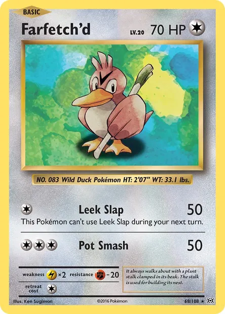 Farfetch'd, Pokémon card EVO 68 — Evolutions set