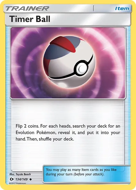 Timer Ball, Pokémon card SUM 134 — Sun & Moon set