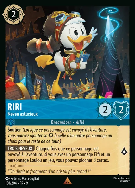Riri - Neveu astucieux, carte Disney Lorcana CH9-138 — extension Fabuleux