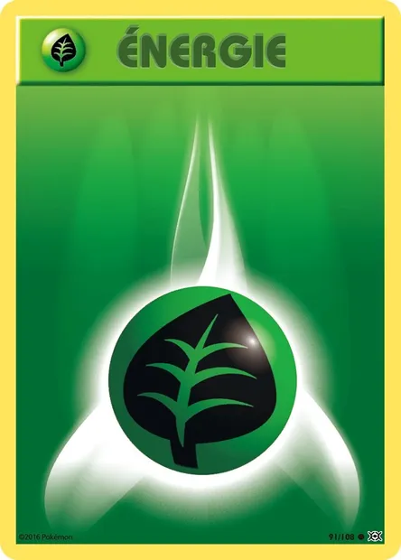 Énergie Plante, carte Pokémon EVO 91 — extension Évolutions