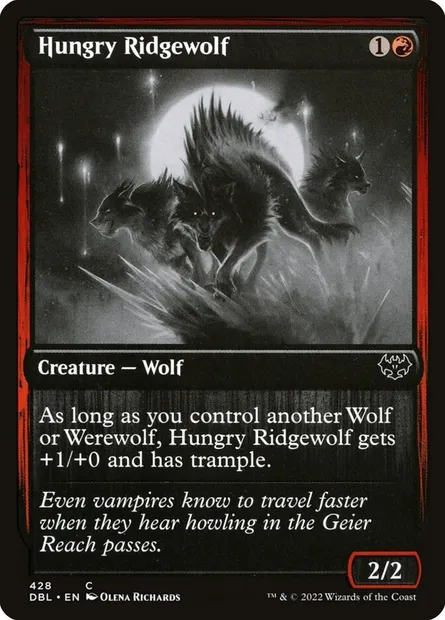 Hungry Ridgewolf, Magic card DBL 428 — Innistrad: Double Feature set