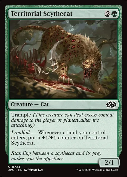 Territorial Scythecat, Magic card J25 723 — Foundations Jumpstart set