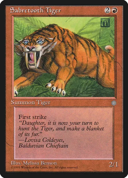 Sabretooth Tiger, Magic card ICE 215 — Ice Age set