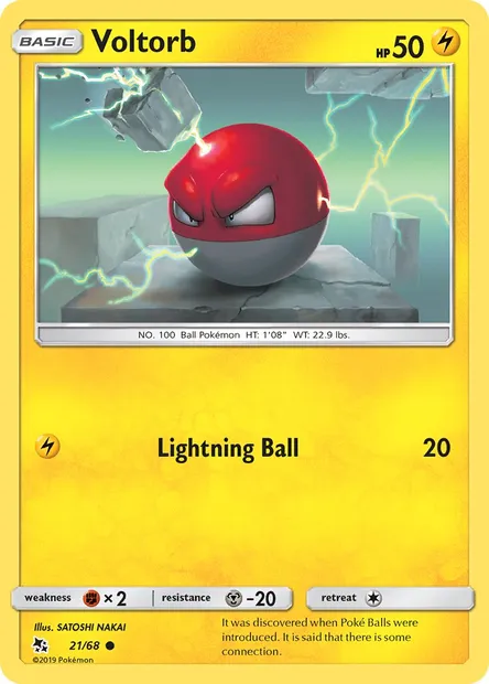Voltorb, Pokémon card HIF 21 — Hidden Fates set