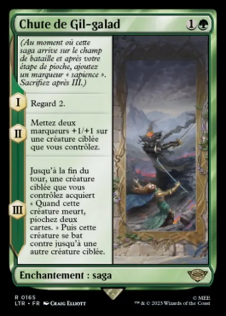Chute de Gil-galad, carte Magic LTR 165 — extension Le Seigneur des Anneaux : chroniques de la Terre du Milieu