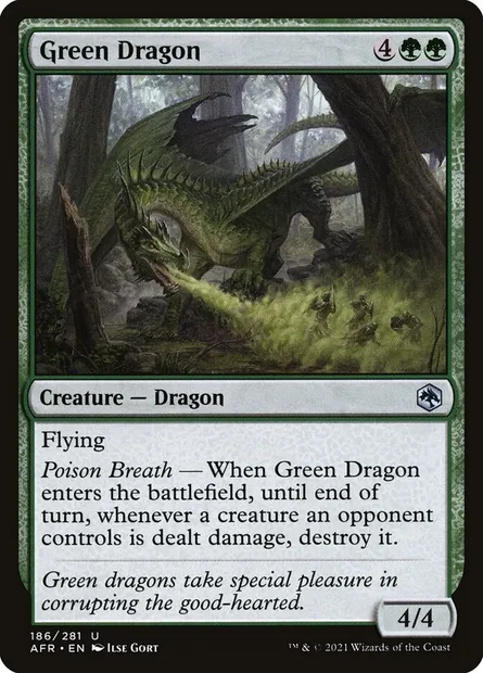 Green Dragon, Magic card AFR 186 — Adventures in the Forgotten Realms set