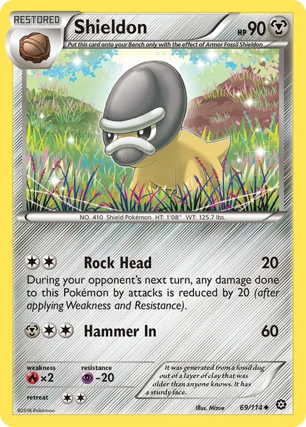 Shieldon, Pokémon card STS 69 — Steam Siege set