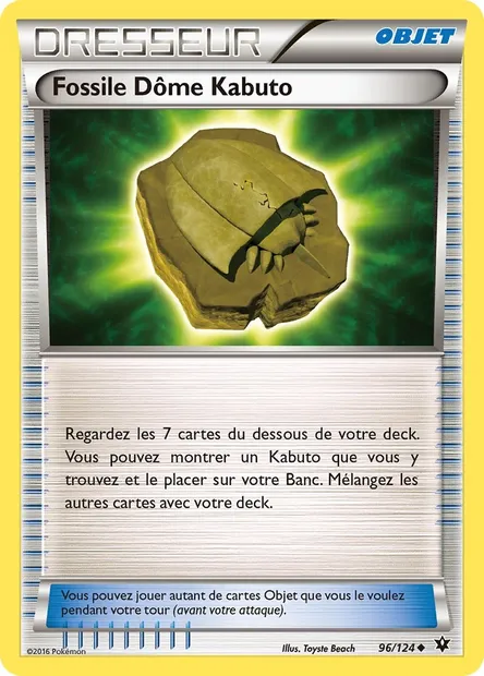 Fossile Dôme Kabuto, carte Pokémon FCO 96 — extension Impact des Destins