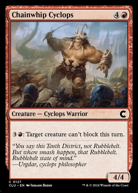 Chainwhip Cyclops, Magic card CLU 127 — Ravnica: Clue Edition set