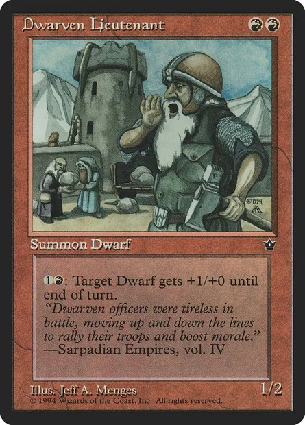 Dwarven Lieutenant, carte Magic FEM 52 — extension Fallen Empires