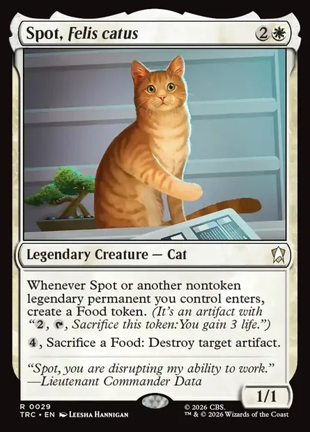 Spot, Felis catus, Magic card TRC 29 — Star Trek Commander set