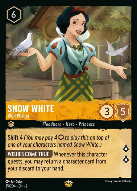 Snow White - Well Wisher, Disney Lorcana card CH2-025 — Rise of the Floodborn set