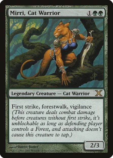 Mirri, Cat Warrior, Magic card 10E 279 — Tenth Edition set