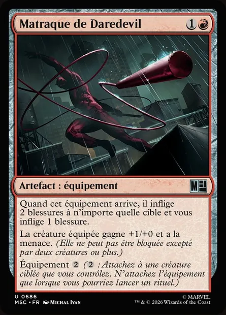 Matraque de Daredevil, carte Magic MSC 686 — extension Marvel Super Heroes Commander