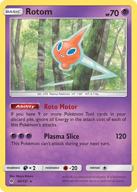 Rotom, Pokémon card FLI 40 — Forbidden Light set