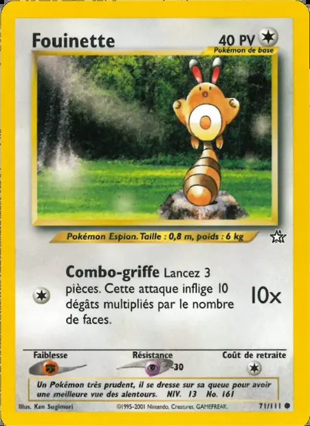 Fouinette, carte Pokémon NG 71 — extension Neo Genesis