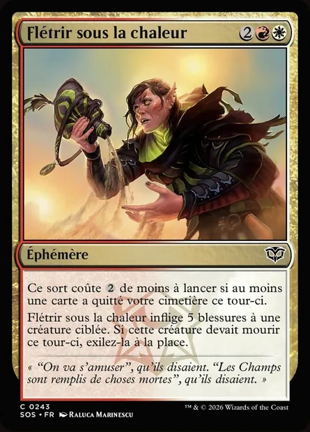 Flétrir sous la chaleur, carte Magic SOS 243 — extension Secrets of Strixhaven