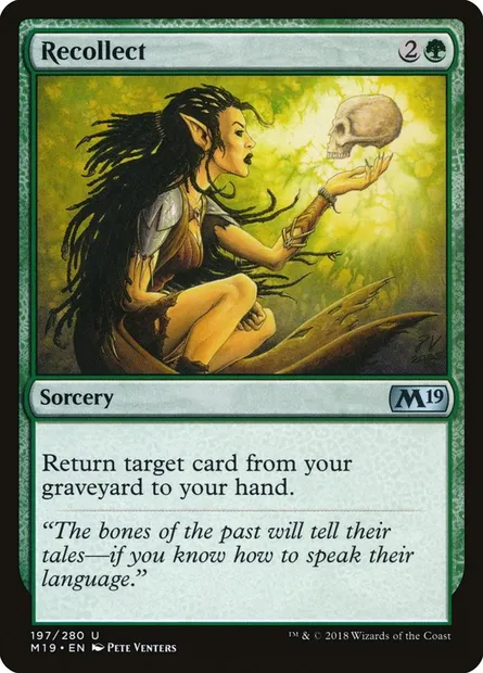 Recollect, Magic card M19 197 — Core Set 2019 set